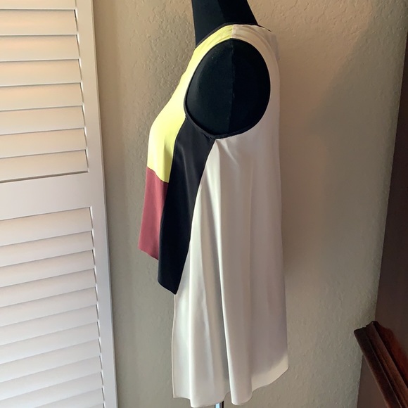 BCBGMAXAZRIA Womens Colorblock Sleeveless Silk Top Size XSmall - Picture 4 of 11